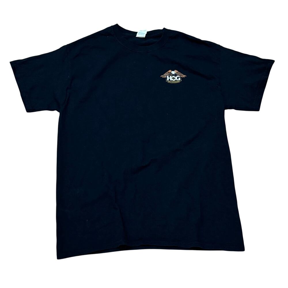 Harley Davidson HOG Harley Owners Group T-Shirt Black Men's LG Cotton S/S Gildan